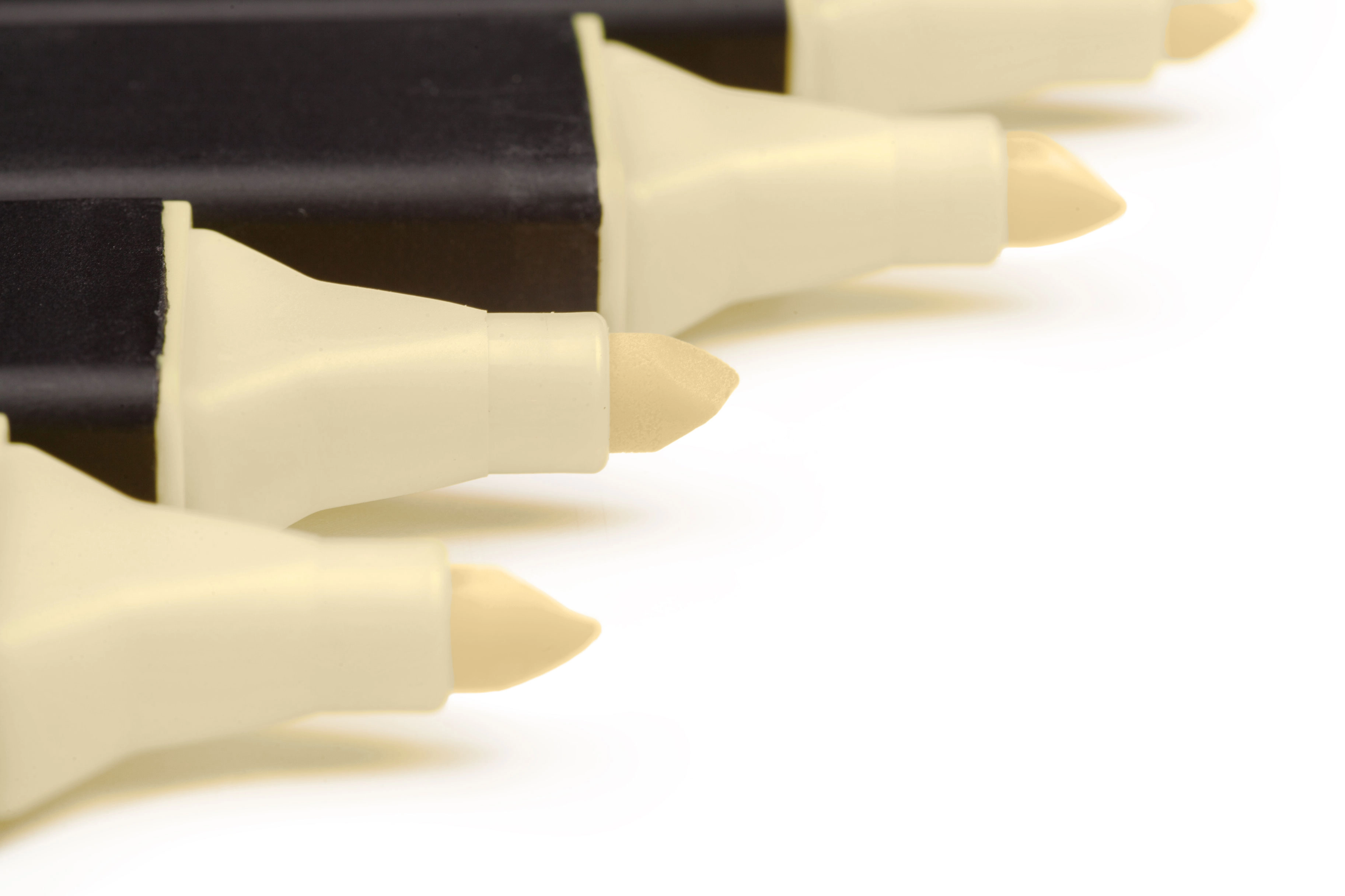 Marker pens aligned to represent six capital services defined by purpose.